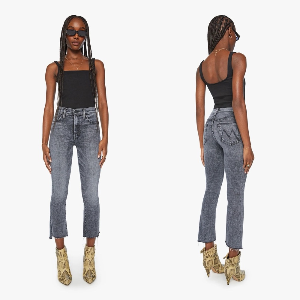 Mother The Insider Crop Step Fray Jeans Train Stops Size 28